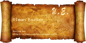 Ulman Eszter névjegykártya